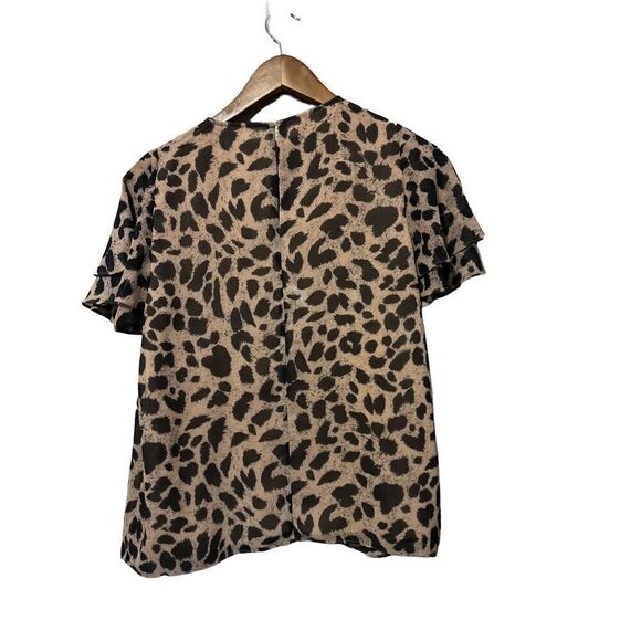 Whistles Animal Print Ruffle Sleeve Blouse Top - Picture 7 of 7